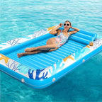 Inflatable Tanning Pool Lounger Float - Jasonwell 4 in 1 Sun Tan Tub Sunbathing Pool Lounge Raft Floatie Toys Water Filled Tanning Bed Mat Pad for Adult Blow Up Kiddie Pool Kids Ball Pit Pool