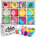 12 Bath Bombs for Women Gift Set – 3 Oz Handmade Large Bath Bombs Perfect for Bubble Spa Relaxing Her/Him, Wife – Organic Bath Bombs Fizzies with Moisturizing Shea Butter, Valentines Day Gift