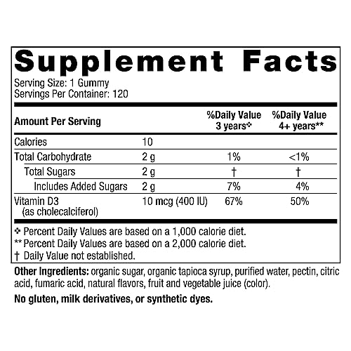 Nordic Naturals Vitamin D3 Gummies Kids, Wild Watermelon Splash - 120 Gummies - 400 IU Vitamin D3 - Bone Health, Healthy Immunity - Non-GMO, Vegetarian - 120 Servings