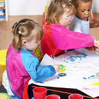 Zkptops 12 Pack Kids Art Smocks Waterproof Kid Painting Aprons Toddler Art Smock Kids Paint Smocks with Long Sleeve 3 Roomy Pockets for Age 3-7 Years
