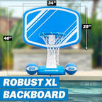 GoSports Splash Hoop PRO Swimming Pool Basketball Game - Includes Poolside Water Basketball Hoop, 2 Balls and Pump - Blue