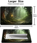 MTG Playmat Size 24x14in Free Storage Bags Non-Slip Backing, Ideal for Card Game Enthusiasts TCG Playmat (Forest Spirit Realm-No Deck)