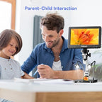 TOMLOV DM9 Pro Digital Microscope: 16MP 7" 1200X HD IPS HDMI Coin Microscope Magnifier for Full Coin View with Screen, 1080P LCD Soldering Microscopes for Adults with 10 LED Lights, PC/TV View, 32GB