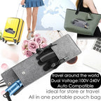NITION Nano Titanium Hair Straightener 1" Heating Plate Smooth Straightening Flat Iron for Hair. LCD 265-450°F Adjustable for All Hair Type. Travel Pouch Bag Included. MCH Fast Heating Up. Blue