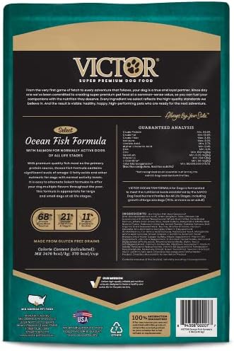 Victor Super Premium Dog Food – Select - Ocean Fish Formula – Gluten Free Dry Dog Food for All Normally Active Dogs of All Life Stages, 5lbs