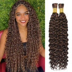 Human Braiding Hair Water Wave Bulk Human Hair For Braiding No Weft Wet And Wavy Human Hair Braiding Hair Extensions For Boho Braids 2 Bundles Human Hair Per Pack 100g (26inch, #4)