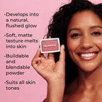 MCoBeauty Glow Up pH Powder Blush - Blush Red, Customizable Matte Blush, Vegan, Cruelty Free Cosmetics
