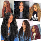 Dorsanee Honey Blonde Braiding Hair for Boho Braids 20 Inch 4 Packs Pre Stretched Braiding Hair and 18 Inch 1 Pack Deep Wave Crochet Boho Braids Synthetic Hair Extensions (27#)