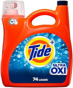 Tide Ultra Oxi Liquid Laundry Detergent, 74 Loads, 105 fl oz, HE Compatible