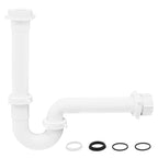 JB Products 1-1/2 Inch Bayonet P-Trap Kit, Patented Polypropylene with PVC Marvel Adapter, Includes J-Bend, Flanged Wall Arm, Bayonet Reducing Bushing, O-Rings & Washers, Turn & Click Nuts