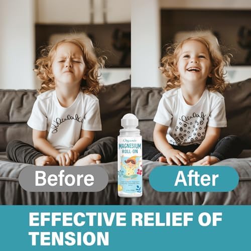Magnesium Lotion for Kids Sleep & Calm, Magnesium Cream Roll-on Applicator to Help Children Calm & Sleep, Relaxation Formula for Balanced Mood, Bedtime & Sleep for Children-2 oz