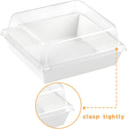 Kucoele 50 Pack Small Charcuterie Boxes with Clear Lids, To Go Paper Dessert Boxes Bakery Boxes, 5 Inches Disposable Food Containers for Cookies, Cupcakes, Slice Cakes, Strawberries (White)