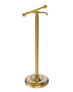 WZKALY Toilet Paper Holder Stand, Brushed Brass Toilet Paper Holder Free Standing, Post Pivoting Design & Stable Weighted Base SUS304 Stainless Steel for Bathroom(Mega Roll)