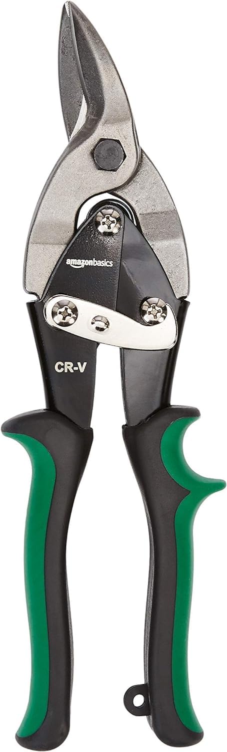 Amazon Basics 3-Piece Aviation Snip Set for Metal Cutting with Comfort Grips, Left, Right and Straight Cut
