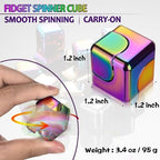 2 Pc Fidget Spinner Toys Cube Adults, Easter Basket Stuffers for Teens Metal EDC Cool Desk Gadgets Office Toys Small Anxiety Figette Sensory Toy, ADHD Tool Fingears Figet Stress Valentine Gift For Boy