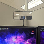 Ampper Acrylic Clip On Security Mirror, Flexible Convex Cubicle Mirror for Personal Safety and Security Desk Rear View Monitors or Anywhere (6.69" x 2.95", Rectangle)