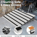 5" Rise Door Threshold Ramp with Updated Fixable Screws, Stable Portable Wheelchair Ramp for Home Steps, Aluminum Door Entry Ramps for Scooters, Power Chairs, Walkers, 800LBS Load Capacity