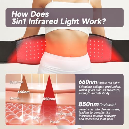 Red Light Therapy Wrap Belt for Body, Men and Women Gift,100 LEDs,5Gears 9Timers Remote Control, 660nm&850nm Infrared Light Therapy for Back, Waist, Muscle Pain Relief