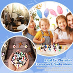 Bememo 50 Pcs Mini Jesus Figures Jesus Loves You Christ Toys Little Christ Figures to Hide and Seek Sunday School Religious Party Favors Gift(Multicolor)