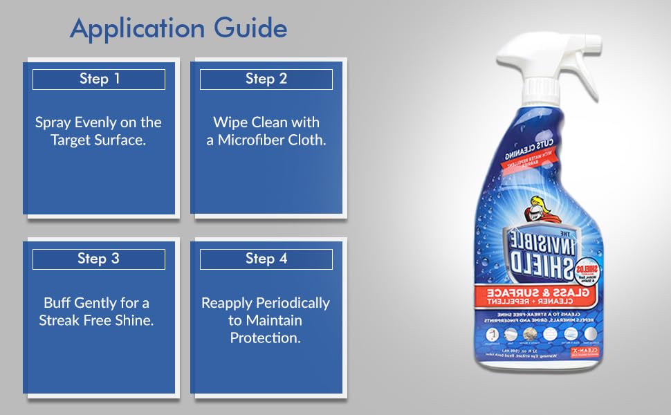 Invisible Shield Glass & Surface Cleaner 32 fl. oz. Cleans and Protects on multi surfaces by UNELKO- Clean-X (3)