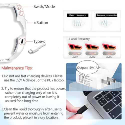 Under Eyes Red Light Therapy Massager Glasses,Microcurrent Eye face led red light Beauty Device under Eye Massager Eyes Bag Remover for Reduce Dark Circles Puffiness Wrinkles Relax Eye Strain