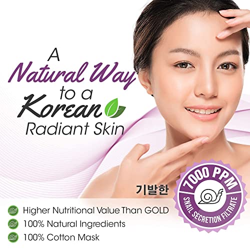 Korean Face Mask - 10ct Snail Mucin Hydrating Face Masks Anti Wrinkle Anti Aging Deep Moisturizing Natural Snail Mucin Mask Sheet Mask Paraben Free Facial Skin Care Products Korean Skin Care