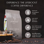 Lifeboost Coffee Medium Decaf Coffee Beans - Swiss Water Decaf Coffee - Low Acid Organic Decaf Coffee Beans - Third Party Tested For Mycotoxins & Pesticides - Whole Bean - 12 Ounces