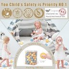 GOGOSO Ball Pit Balls for Toddler, Baby Plastic Playballs Kids Soft Pastel Pelotas Non-Toxic BPA-Free,Cream Yellow+Blue,100 Balls