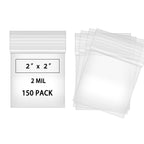 Fessary 2" x 2" Clear Small Plastic Bags for Pills 2 Mil Thick 150 PCS Mini Zipper Storage Bags for Jewelry, Necklace, Coins