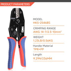 HKS Crimping Tool for Solar PV Cable Connectors - Ratcheting Wire Crimpers - AWG 14-8 (2.5-10mm²) - Ratchet Terminal Crimper - Electrical Crimping Tool