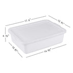 Utiao 3-Pack 13 L Plastic Commercial Bus Tub with Lid, Restaurant Dish Tub, White