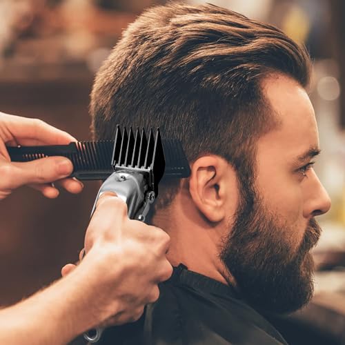 CR8GR8 for Wahl Clipper Guards Set, 10 Pcs Compatible with Wahl Guards for Clippers from 1/16” to 1”, Universal Barber Guards with Metal Clip fits for All Wahl Clippers Combs #3170-400, Black