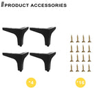AODIOU Furniture Legs Metal Feet: Cabinet Legs 4 Inch Triangle Feet Replacement Dresser Legs Set of 4
