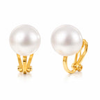 Sheplus Freshwater Pearl Clip On Gold Earrings for Women