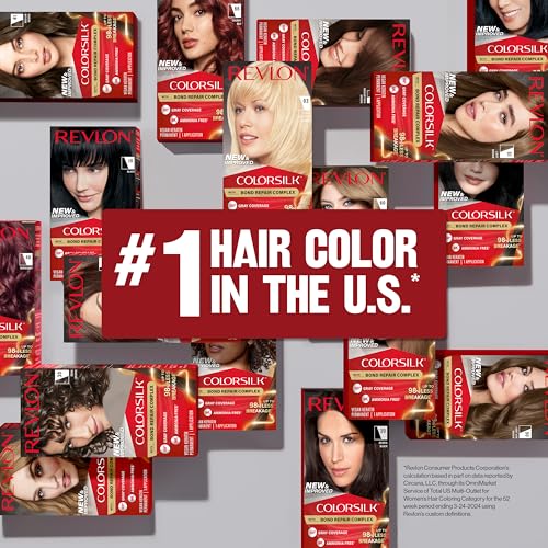 Revlon ColorSilk with Bond Repair Complex, Permanent Hair Color, 100% Gray Coverage, Ammonia Free Hair Dye, Vegan Keratin, 42 Medium Auburn (Pack of 3)