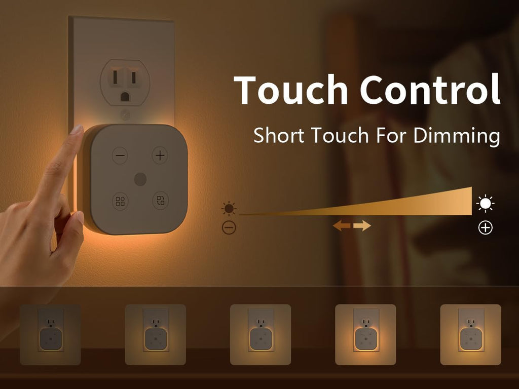 TORANKOS 2 Pack Very Dim Sleep Night Lights Plug into wall, Kids Sleep Light, Adult Sleep Light, Bedroom Night Light, Light Sensor, LED, Dimmable, Warm Soft Light Plug in Night Light