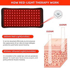 Red Light Therapy Infrared Light Therapy Pad for Body Pain NIR Deep Therapy for Back Knee Hands Feet Relief Portable 660nm 850nm Home Heating Light Therapy Wrap Belt Gift for Women Men