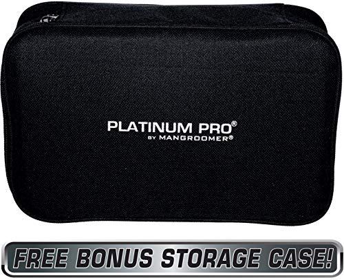Platinum Pro by MANGROOMER New Back Shaver with 3 Shock Absorber Flex Heads, Power Hinge, Extreme Reach Handle & Bonus Case! (Generation 8.0), 4 Piece Set