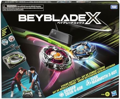 Beyblade X Xtreme Battle Set with Beystadium Arena Featuring X-Celerator Rail, 2 Right-Spinning Top Toys, 2 Launchers, Toys for Boys and Girls, 8+