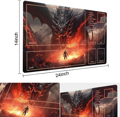 MTG Playmat - Non-Slip Backing Printing, Ideal for Card Game Enthusiasts TCG Playmat (Dragon Roar-Deck)