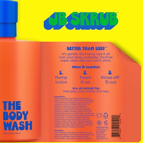 The Body Wash for Kids, Tween & Teen Boys with Foaming Action & Natural Citrus Scent - No Harsh Ingredients Boys Body Wash - Conquer Adolescent Funk with Confidence - 14 Oz.