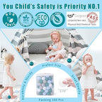 GOGOSO Ball Pits Balls for Toddlers Pack of 50 100 200 Plastics Shape Ball Non-Phthalate Non-BPA Non-Toxic 2.2-Inch Crush Proof Play Balls