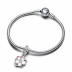 PANDORA Moments Cherry Blossom Dangle Charm - Sterling Silver Charm with Cubic Zirconia & Enamel - Jewelry for Women - Includes Gift Box