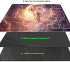 MTG Playmat with Zones Magic Card Playmat Game Mat,TCG & CCG Card Games Mat with Free Storage Bags Size 24 x 14 Inches (with Zones,God)