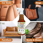 Mighty Mint Leather Cleaner and Conditioner, Plant-Based, Hydrating Spray to Clean and Protect Leather Items, Natural Peppermint Scent, 16oz