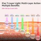 Red Light Therapy Mask for Face and Neck, 7 Colors Silicone Led Face Mask Light Therapy at Home Rechargeable & Ergonomic Design for True Anti-Aging Skincare at Home and Travel(Pink)