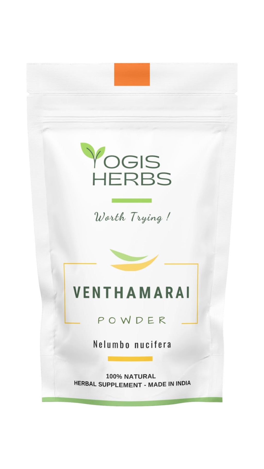 YOGIS HERBS Venthamarai Powder, White Lotus (Nelumbo Nucifera/Sacred Lotus/Padma) - Traditional Tamil Siddha Herb for Heart Wellness, Supports Calm Mind & Restful Sleep - Pure Petal Powder