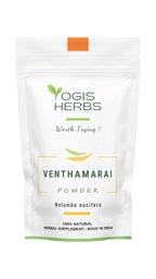 YOGIS HERBS Venthamarai Powder, White Lotus (Nelumbo Nucifera/Sacred Lotus/Padma) - Traditional Tamil Siddha Herb for Heart Wellness, Supports Calm Mind & Restful Sleep - Pure Petal Powder