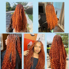 Eileen 350 ginger human braiding hair 18 Inch 100g 2 Bundles Deep Wave Bulk Human Hair for Braiding Curly Human Hair for Boho Braids Water Wet and Wavy Curls Micro Braiding Hair Extensions