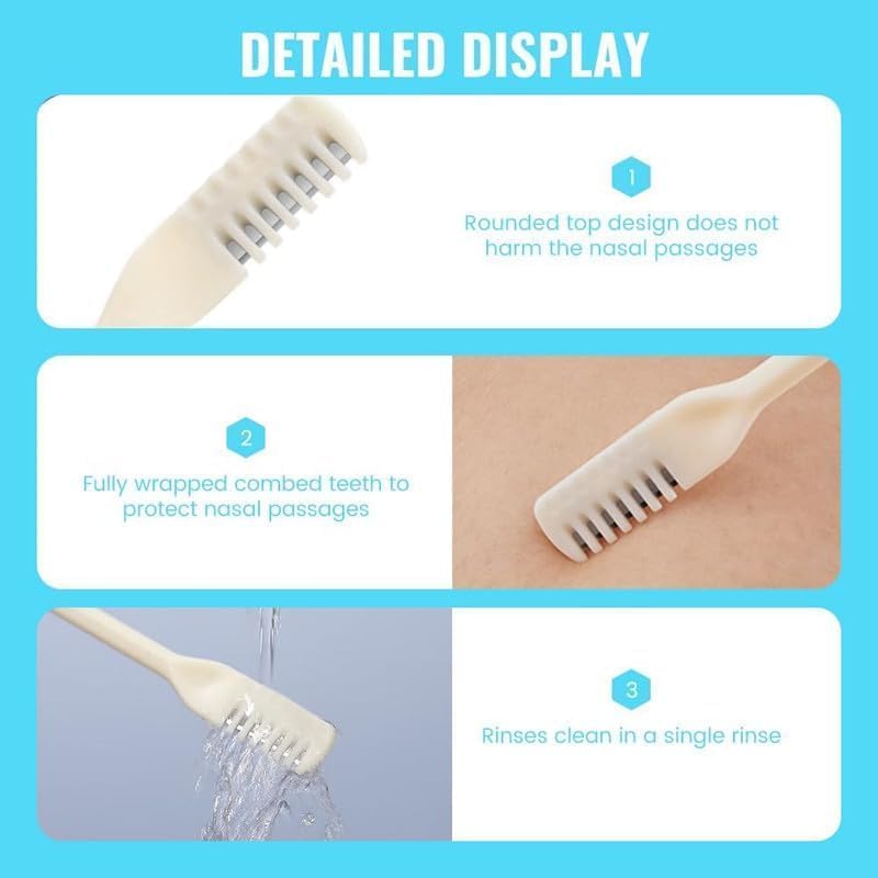 2024 New Double Sided Nose Hair Knife, 2-in-1 Nasal Hair Cutter, Nostril Hair Remover Tool, Portable Manual 360° Rotating Nose Hair Trimmer with Ear Picker for Women Men (5Pcs)